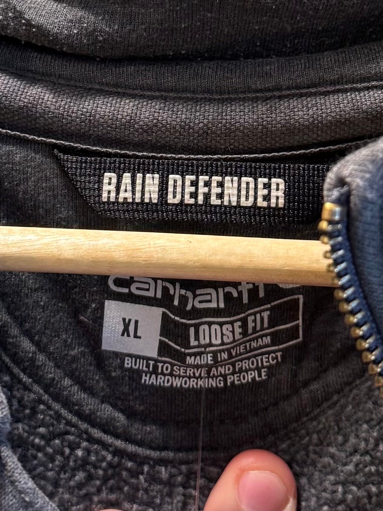 Carhartt Rain Defender Dark Gray Quarter-Zip Hoodie Sweatshirt- XL