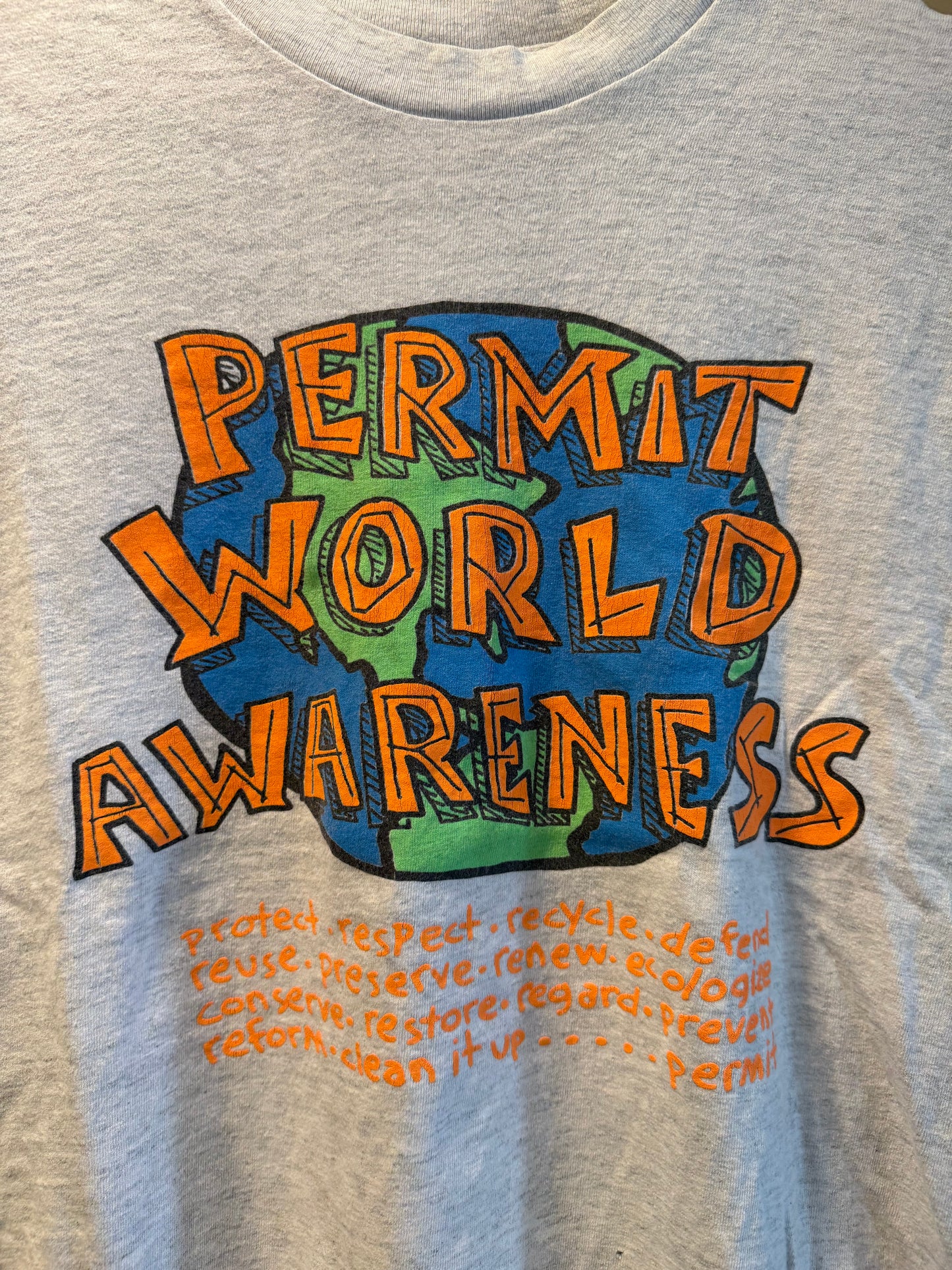 Vintage Permit World Awareness T-Shirt- M