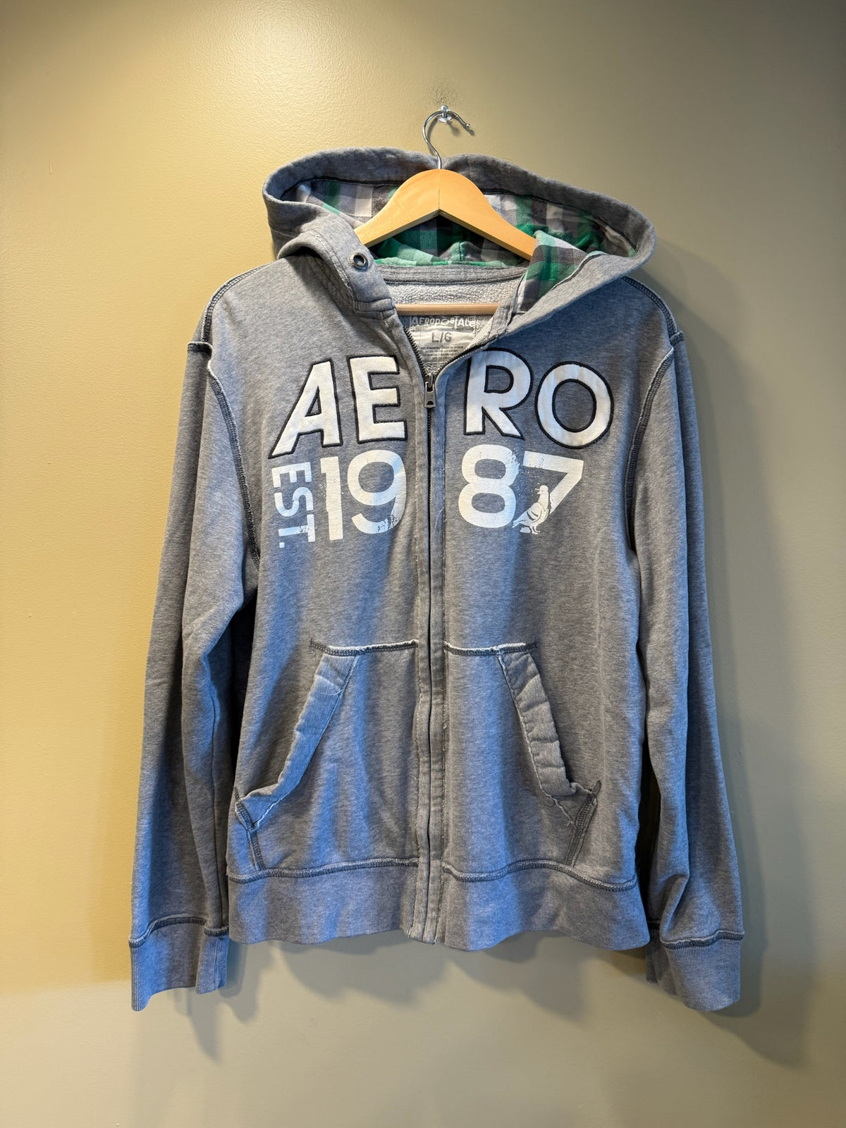 Vintage Y2K Aeropostale Zip-Up Hoodie Sweatshirt - L