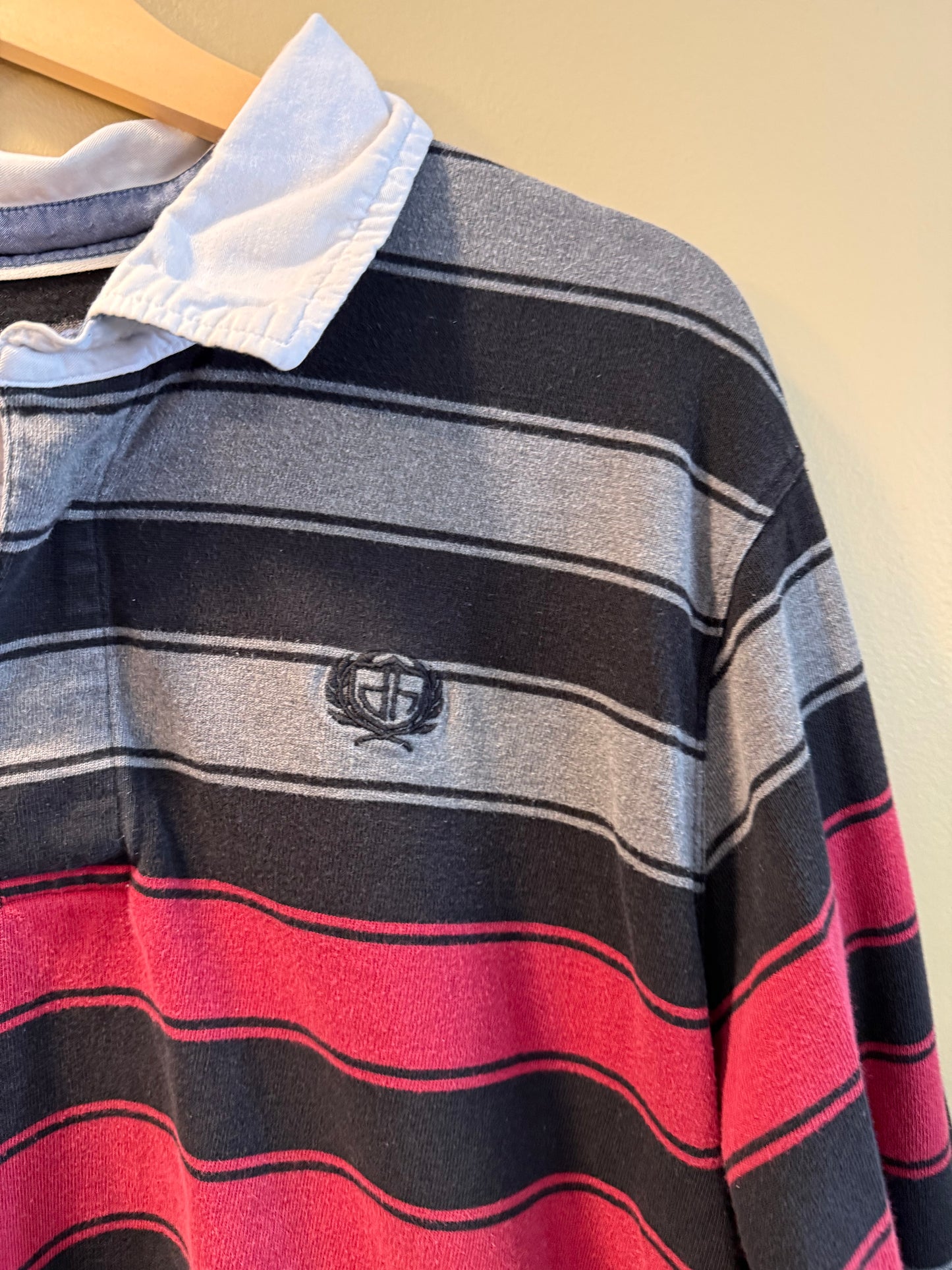 Vintage Y2K Denver Hayes Striped Polo Shirt- XXL