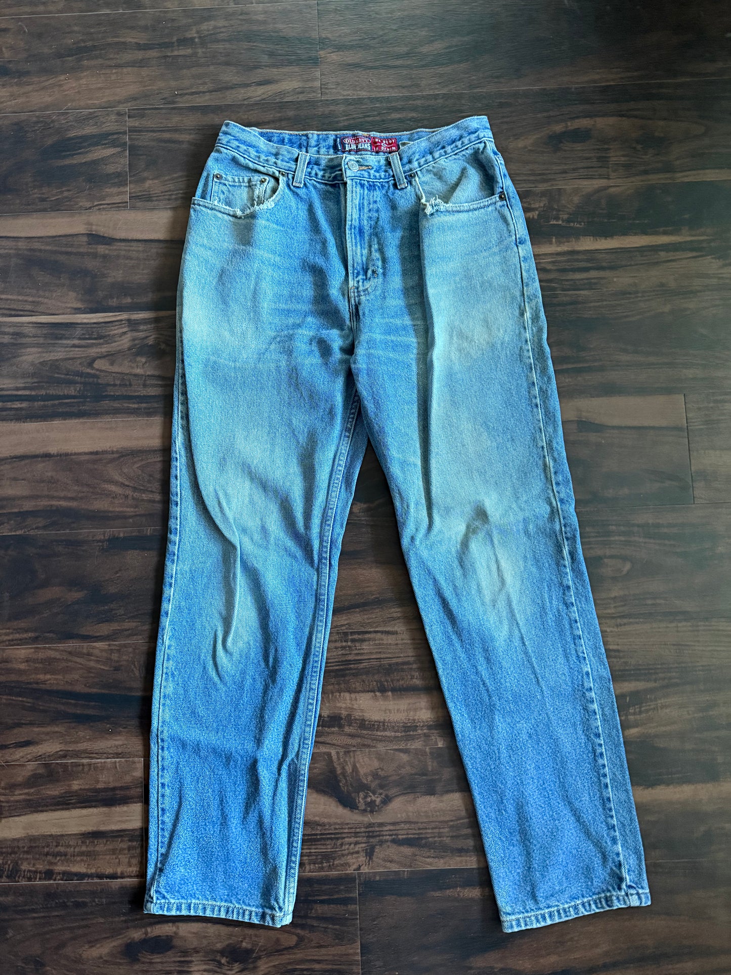 Vintage Y2K Old Navy Light Wash Distressed Denim Jeans- 32x32