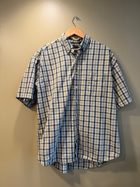 Vintage American Eagle Outfitters Checkered Green Button-Up Shirt- XL