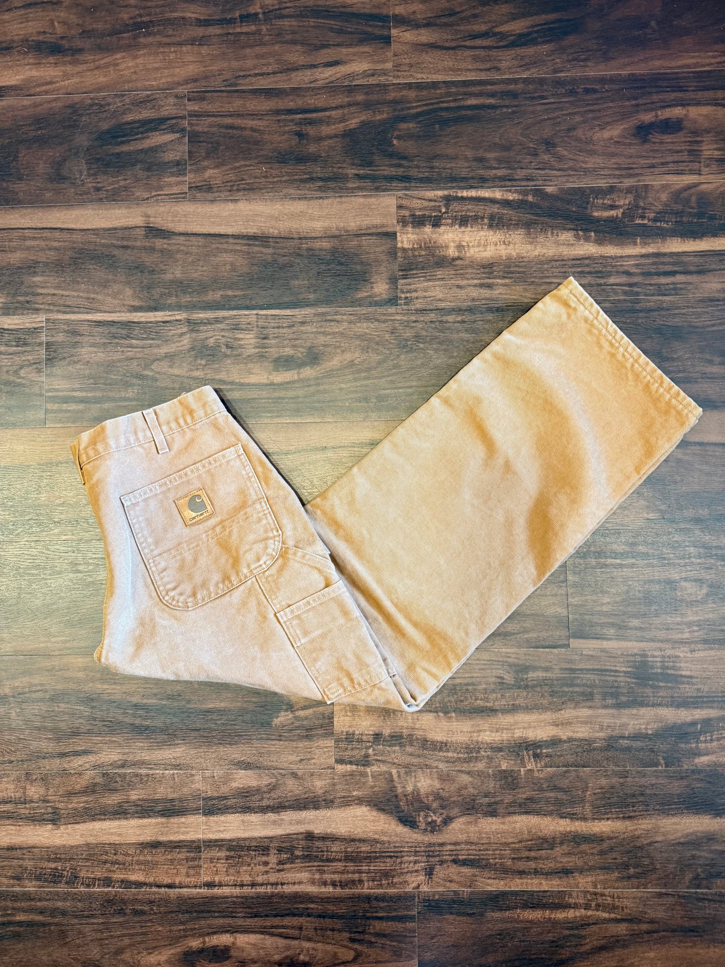 Vintage Carhartt Flannel Lined Tan Carpenter Pants- 32x32