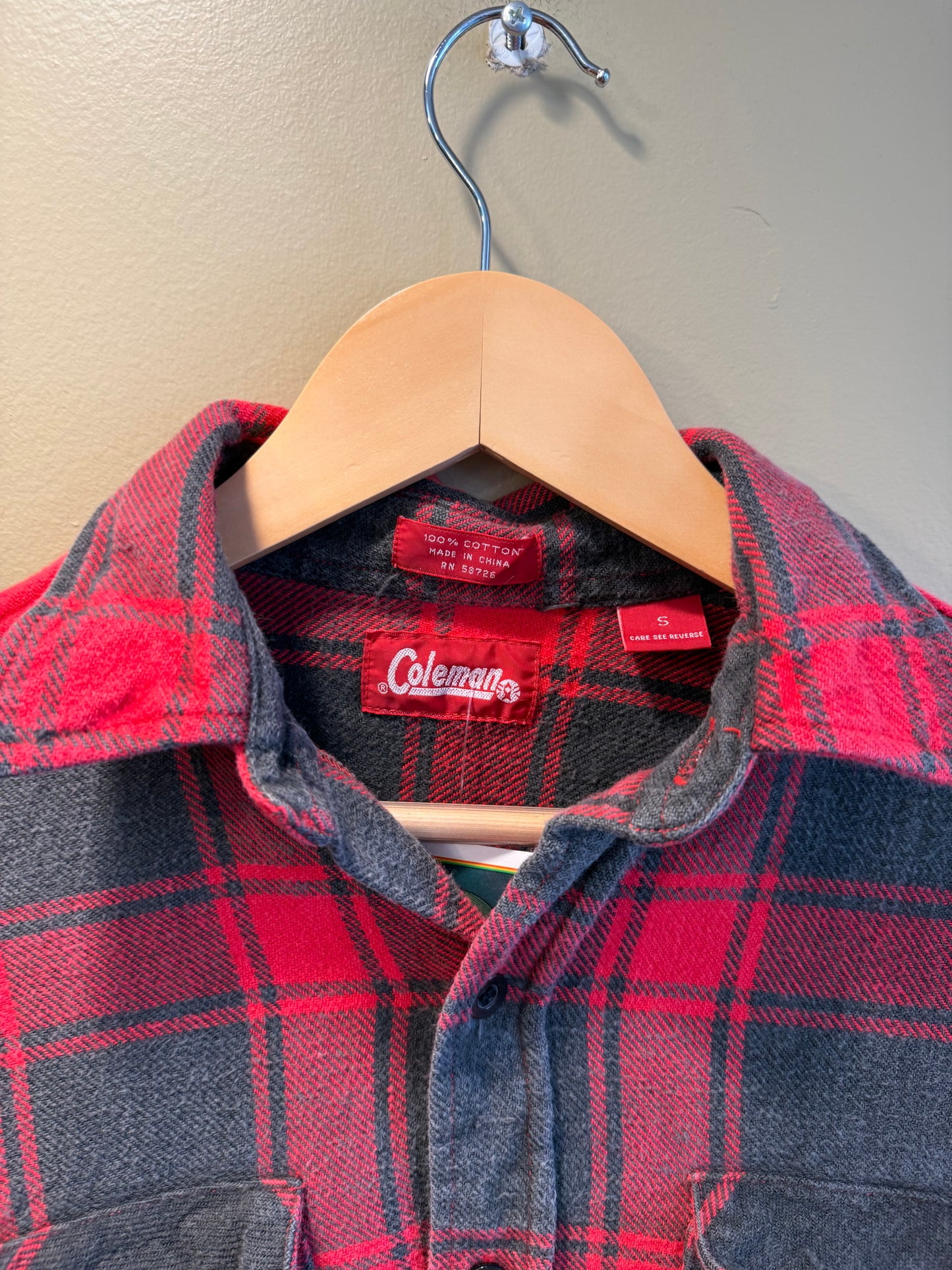 Vintage Coleman Red Checkered Flannel Shirt- S