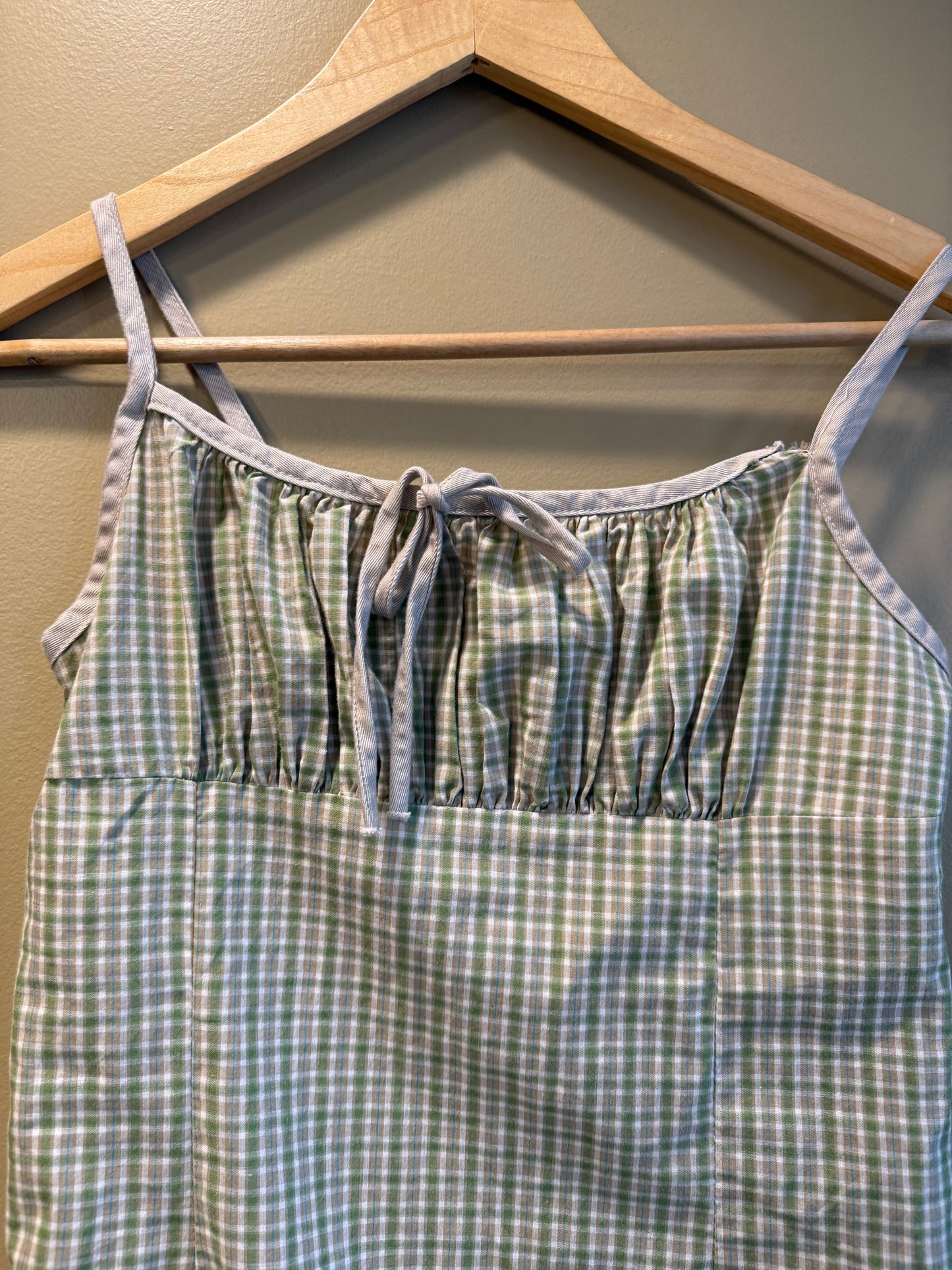 Vintage Cupid Green Plaid Dress- M