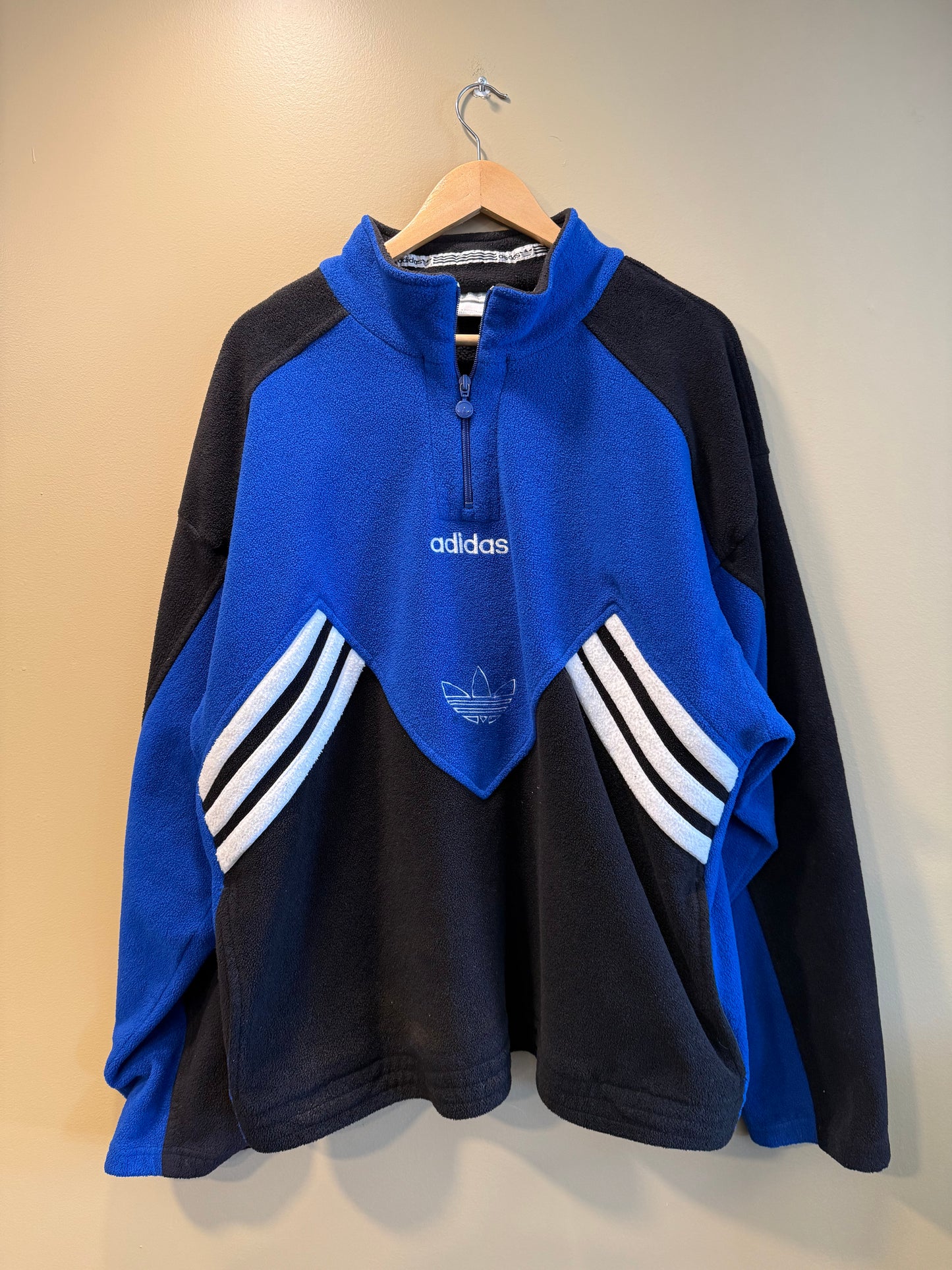 Vintage Adidas Blue Soccer Fleece Jacket- XL