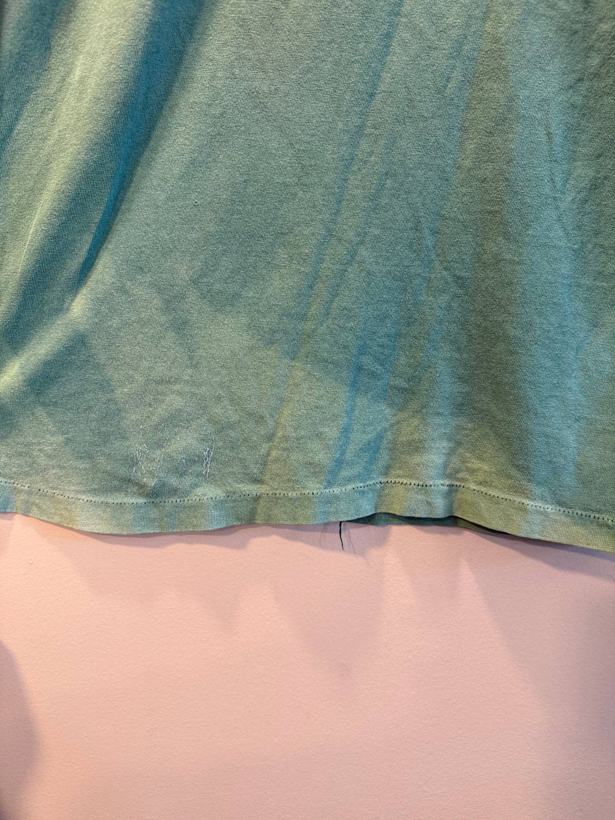 Vintage E. Coli Happens Green Sun Faded T-Shirt- L