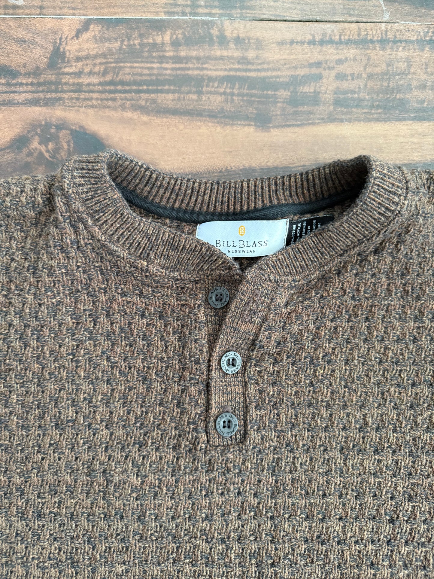 Vintage Bill Blass Brown Texture Knit Sweater- XL