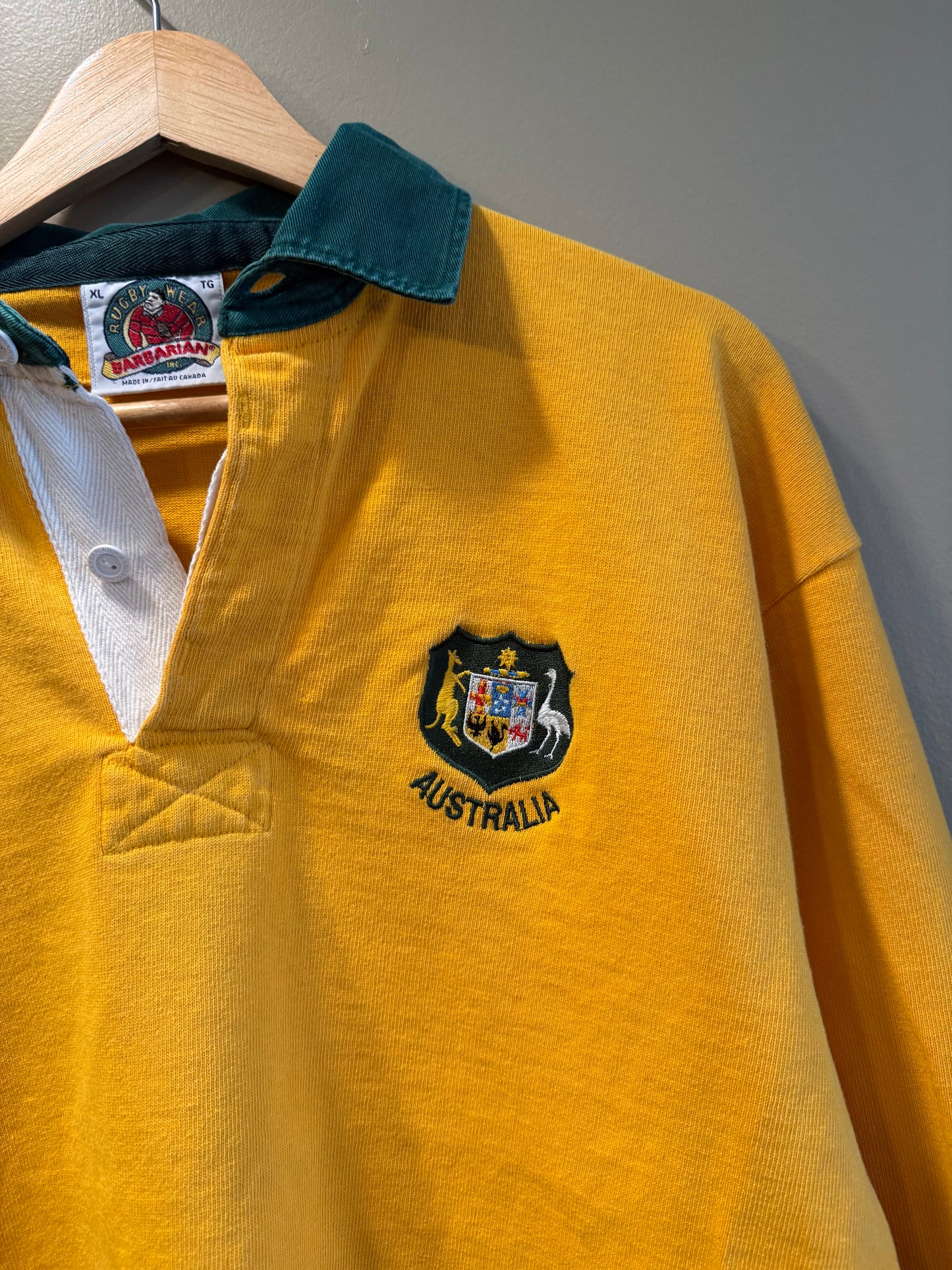 Vintage Australian Yellow Long Sleeve Rugby Shirt- XL