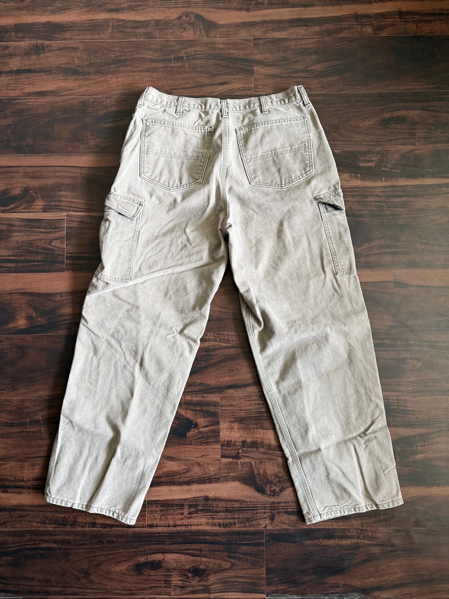 Vintage Workwear Khaki Cargo Pants- 34x31