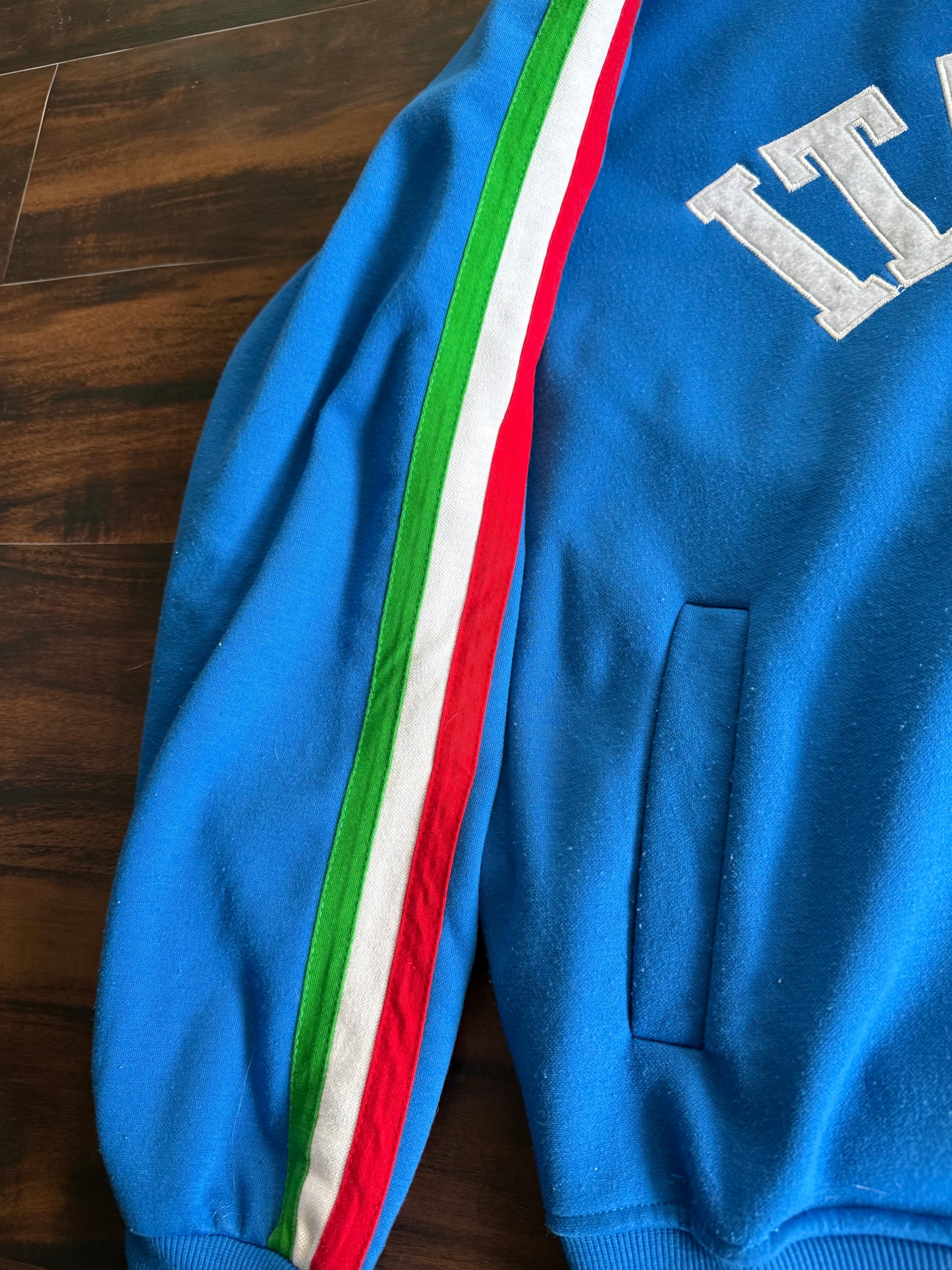 Vintage Italia Full-Zip Blue Sweatshirt Jacket- M