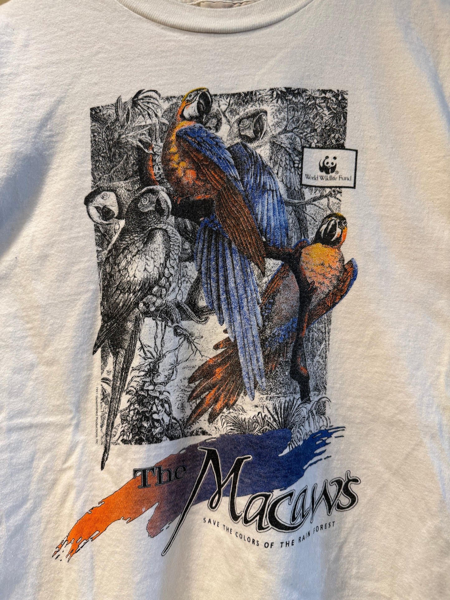 Vintage Save The Macaws Rainforest Nature T-Shirt- M