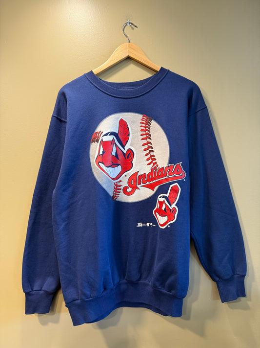 Vintage Cleveland Indians Blue Crewneck Sweatshirt- L