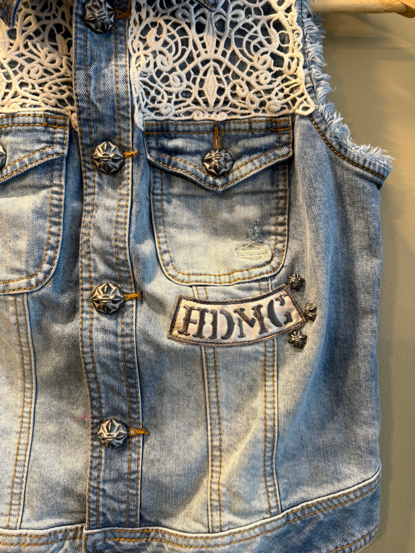 Vintage Harley Davidson Women’s Denim Biker Vest- S