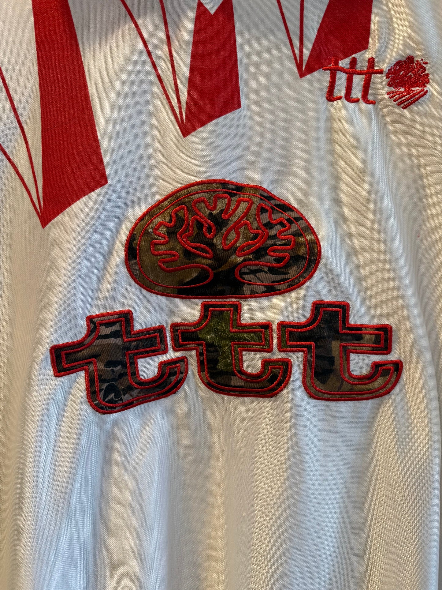 TTT Red & White Boxy Football Soccer Jersey- L/XL