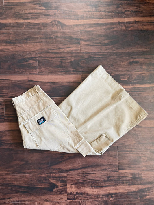Vintage Y2K Caffeine 2000 Wide Leg Baggy Tan Cargo Pants- 30x25