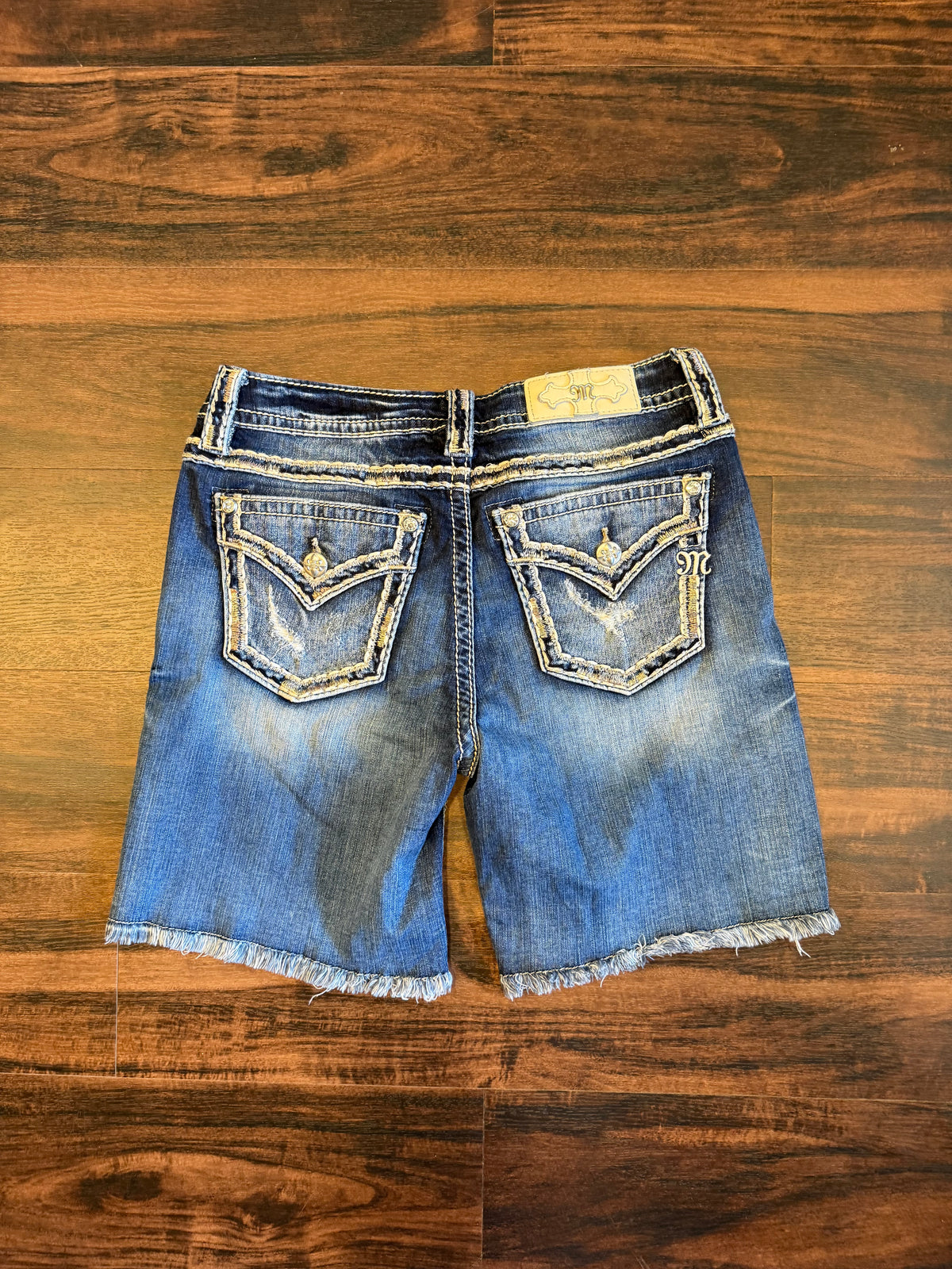 Vintage Miss Me Embellished Dark Wash Denim Jean Shorts- 30