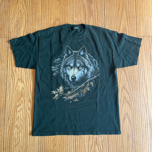 Vintage Wolf Nature Green T-Shirt- XL