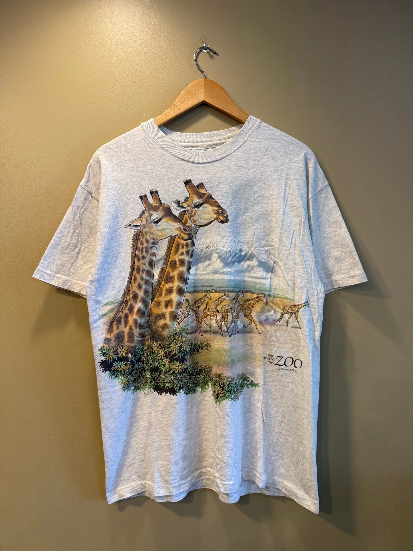 Vintage Southern Giraffes Providence Rhode Island Nature T-Shirt- L