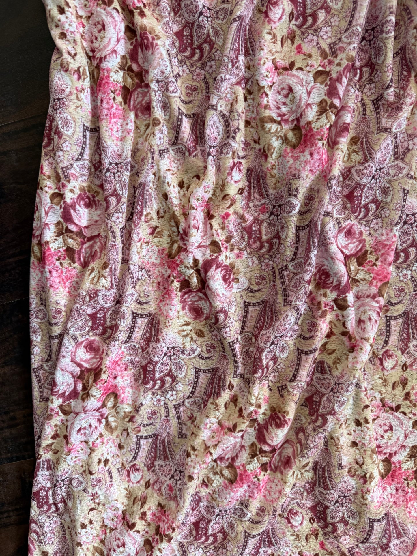 Vintage Floral Textured Dress- XL