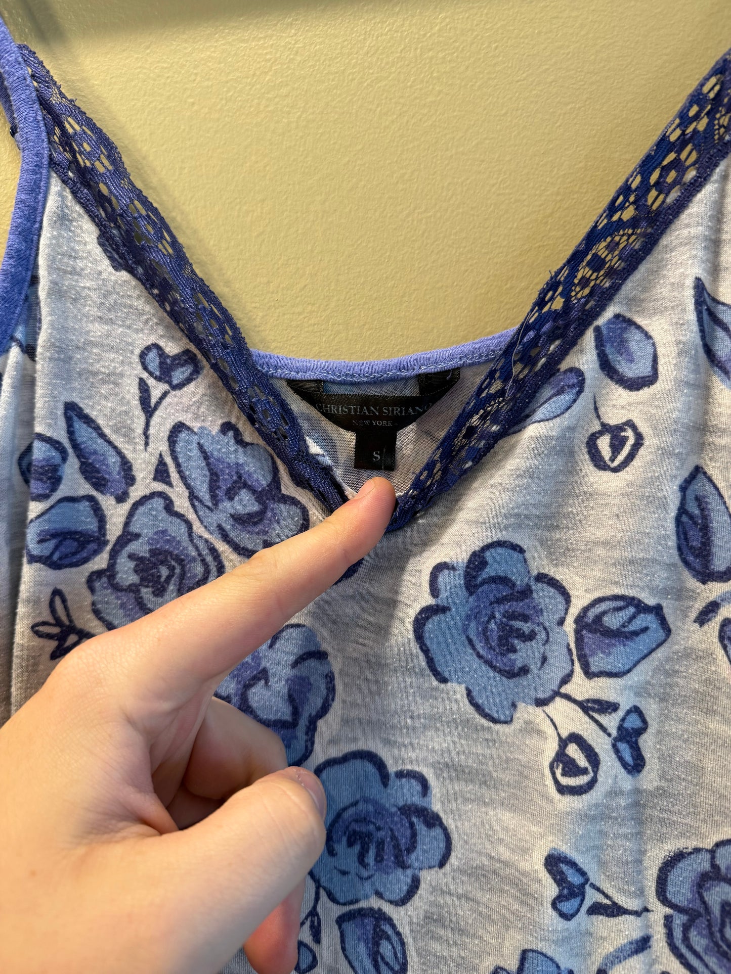 Vintage Christian Siriano Blue Floral Slip Dress- S