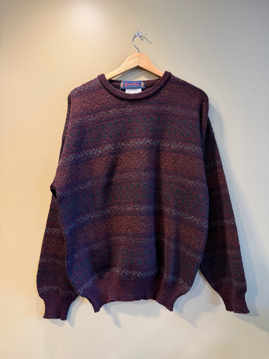 Vintage Glenallan Wool Patterned Sweater- L