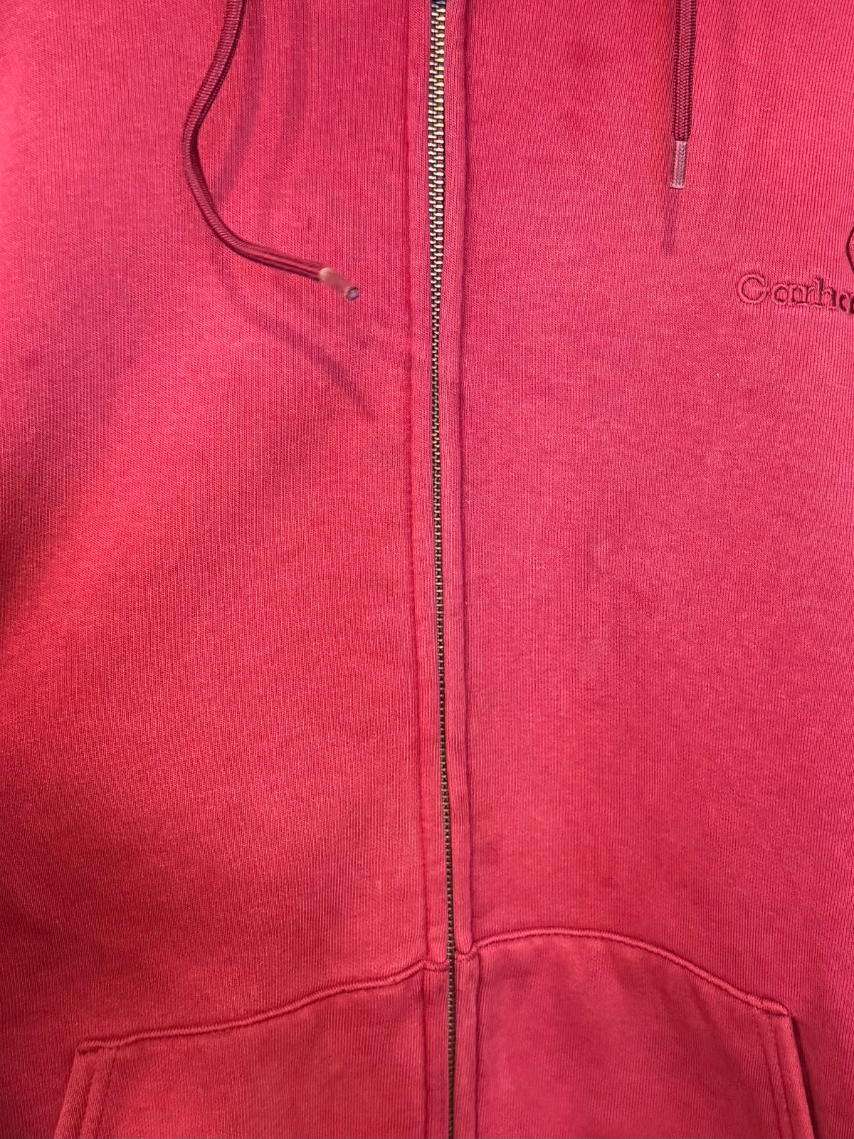 Vintage Carhartt Heavyweight Red Zip-Up Hoodie Sweatshirt- L