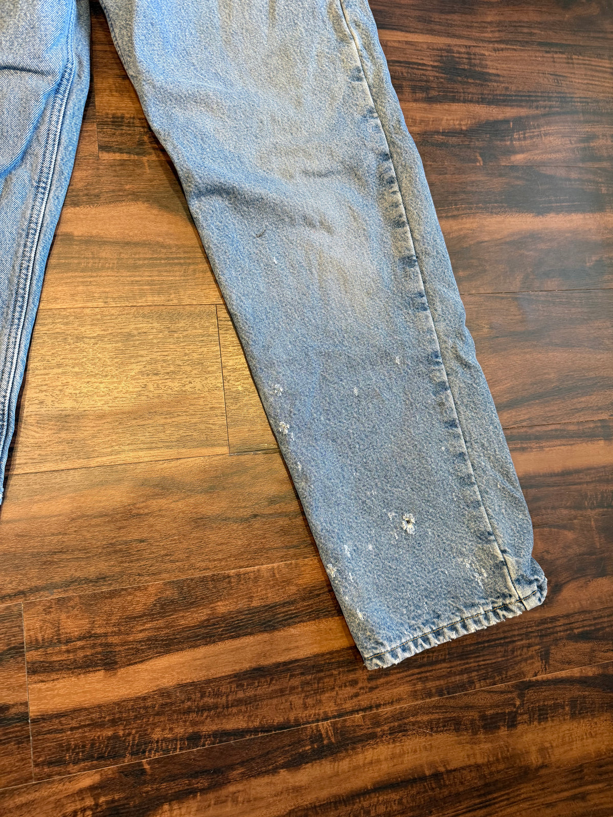 Vintage Carhartt Light Wash Distressed Flannel-Lined Jeans- 32x32