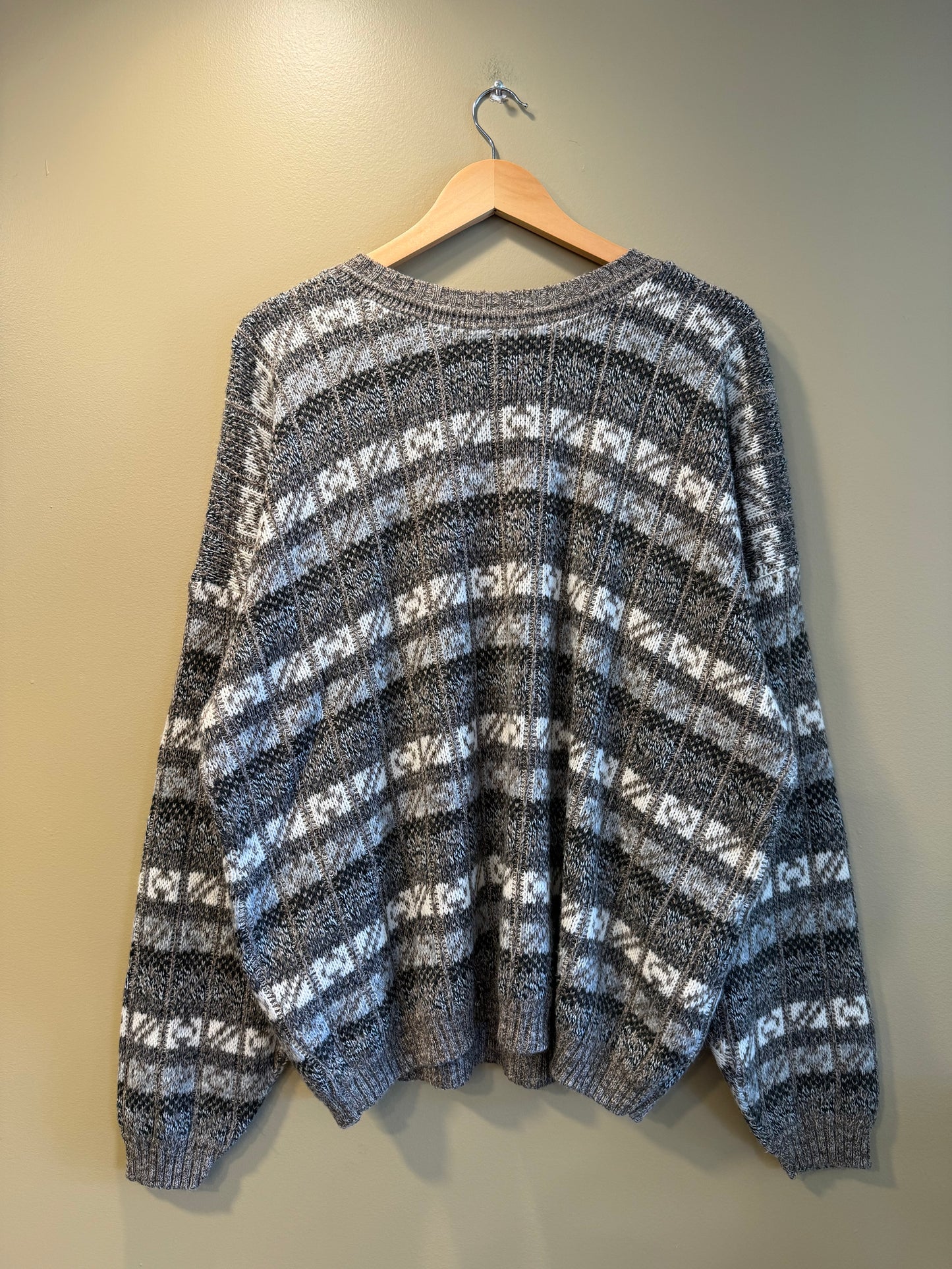 Vintage David Taylor Striped Textured Sweater- XL