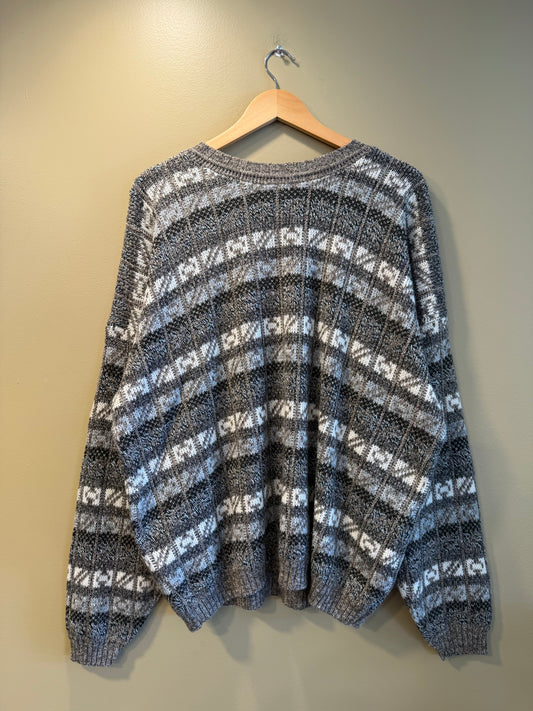 Vintage David Taylor Striped Textured Sweater- XL