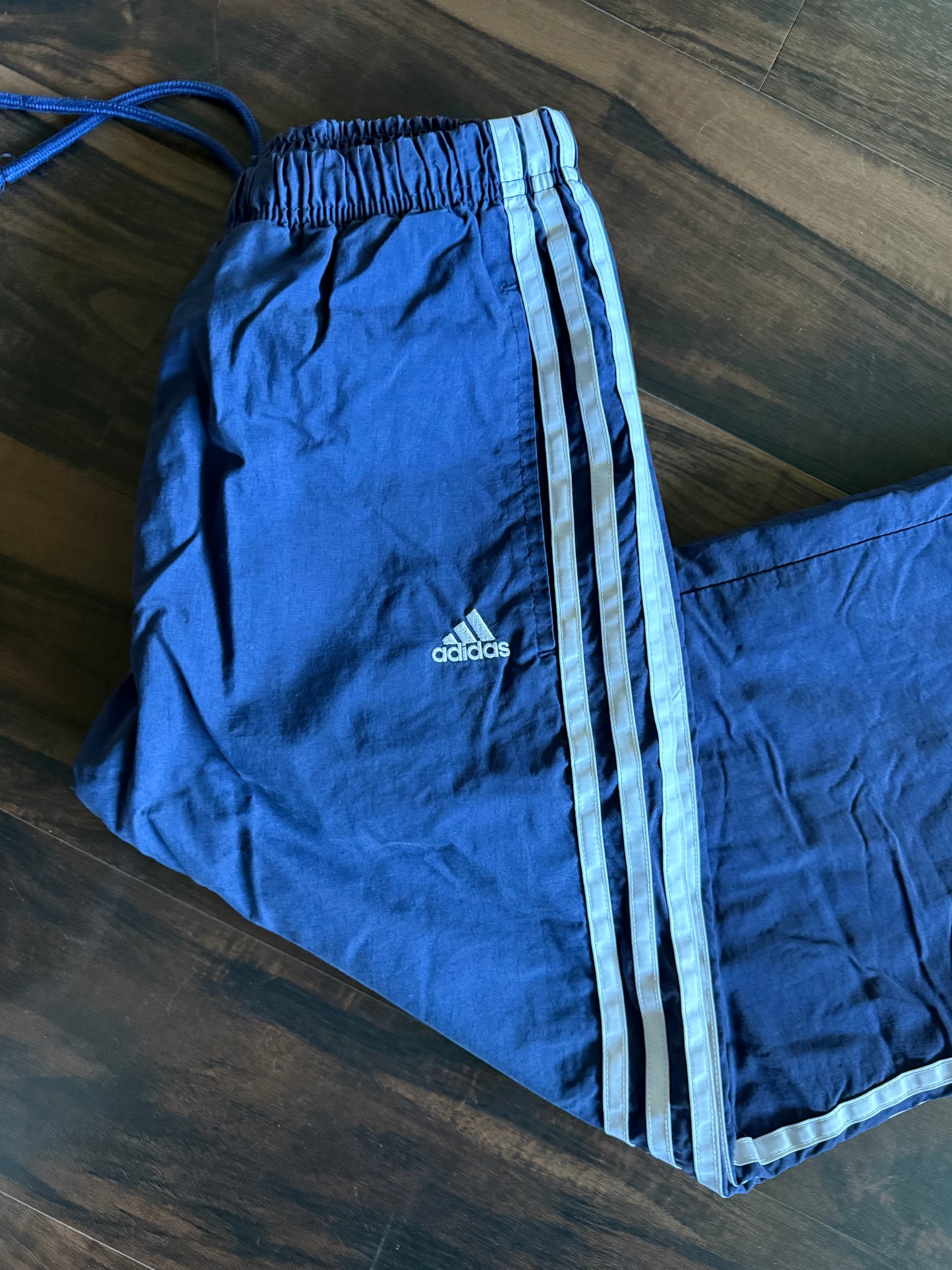 Vintage Adidas Blue Striped Athletic Track Pants- 30x30