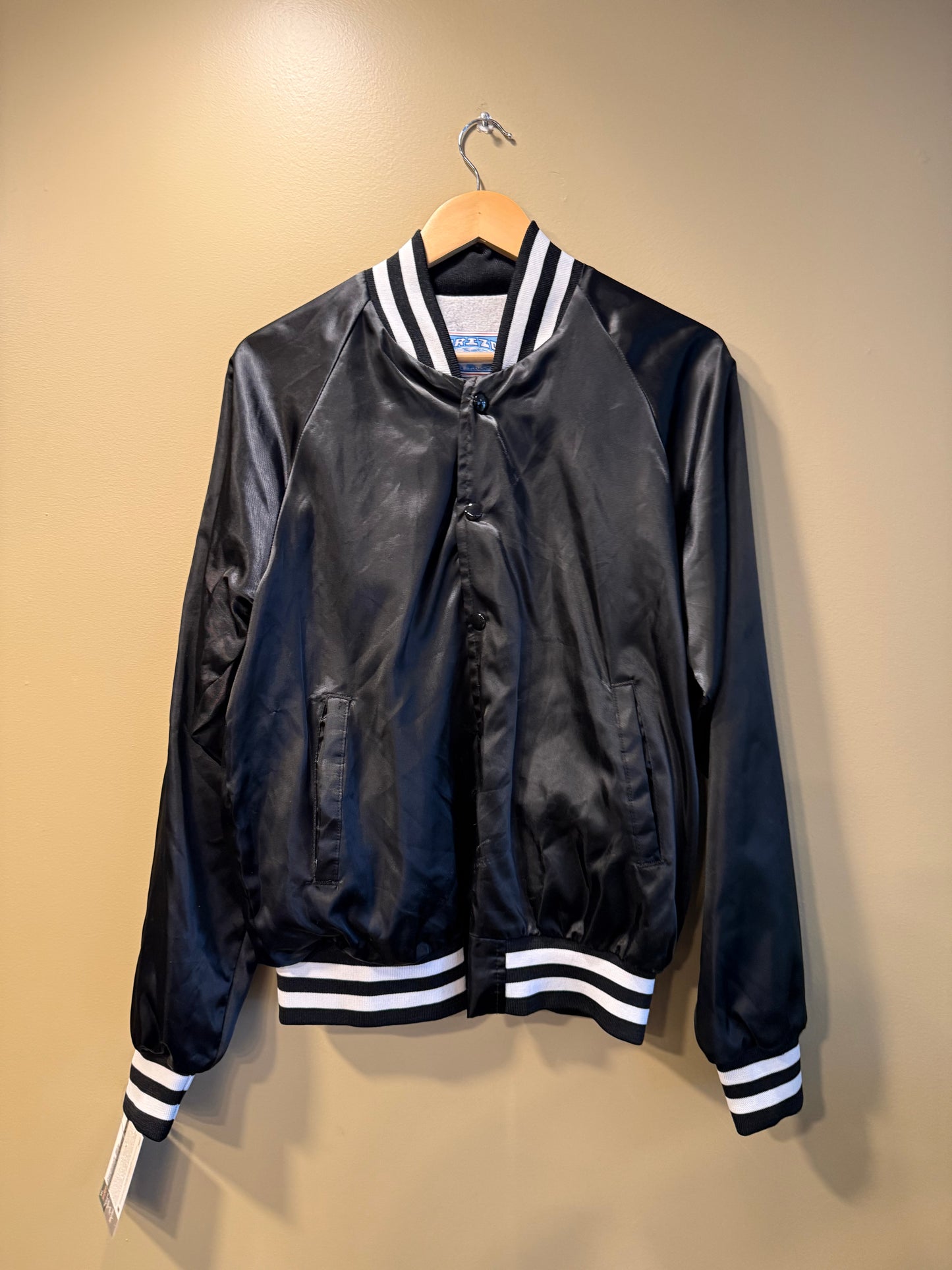 Vintage Chevrolet The Heartbeat of America Navy Black Satin Jacket- M
