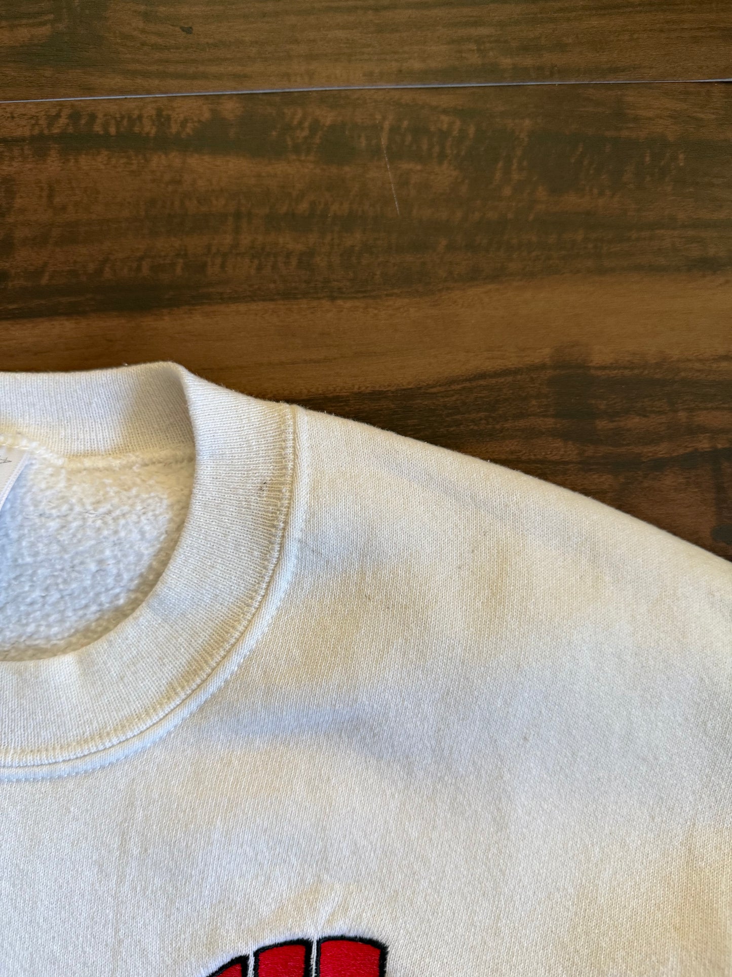 Vintage University of Wisconsin Rose Bowl White Crewneck Sweatshirt- XL