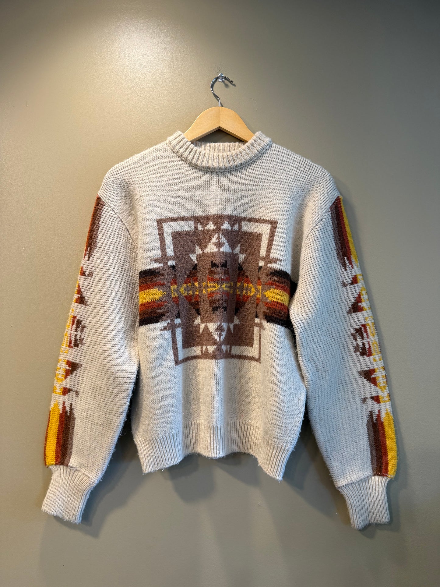 Vintage 80s JC Penney Aztec Knit Sweater- M