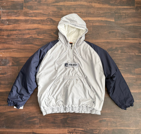 Vintage And 1 Gray Basketball Puffer Jacket- XXL