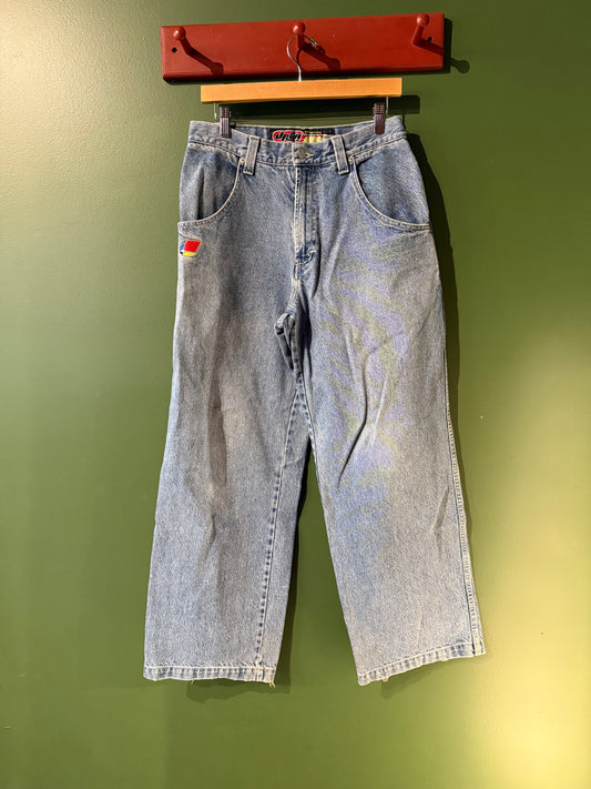 Vintage Y2K JNCO Pipes Light Wash Streetwear Baggy Denim Jeans- 31x32