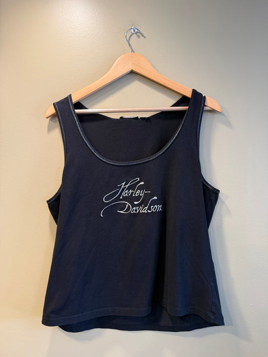 Vintage Harley Davidson Script Embroidered Tank Top- XL