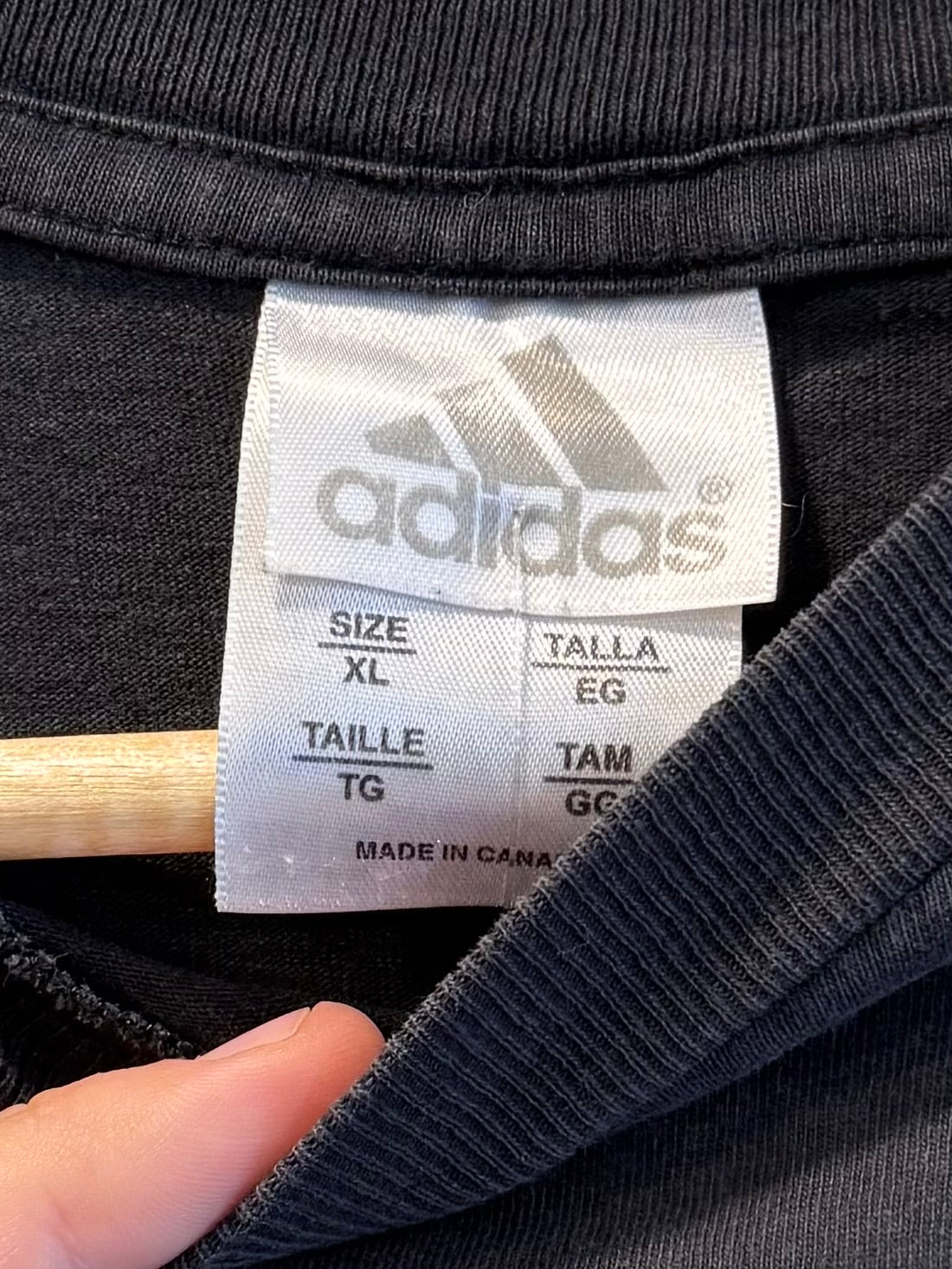 Vintage Y2K Adidas Distressed Black Long Sleeve T-Shirt- M