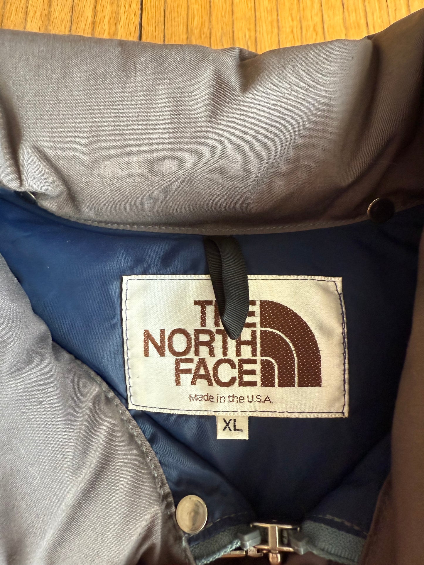 Vintage 1980s The North Face Dark Gray Down Puffer Nuptse Jacket- XL