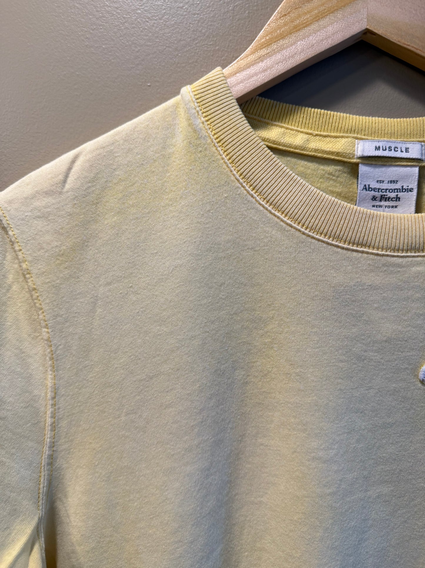 Vintage Y2K Abercrombie & Fitch Butter Yellow T-Shirt- M