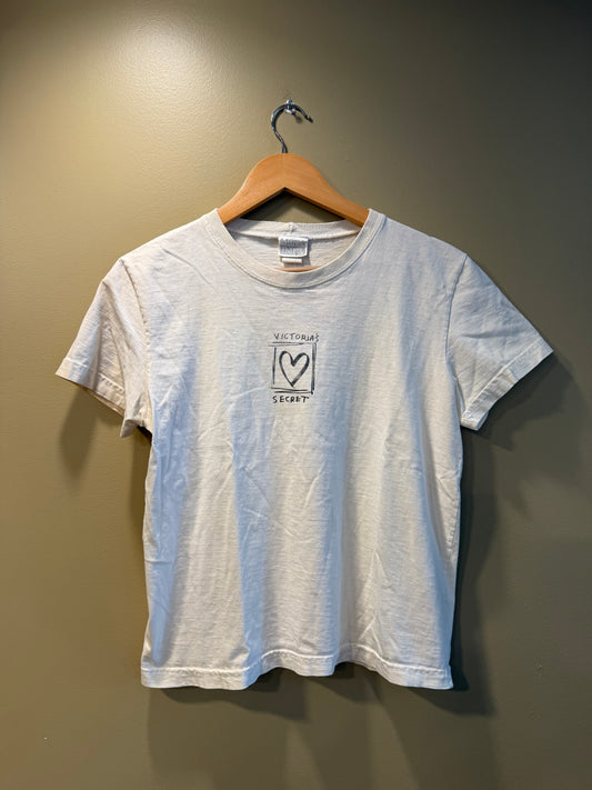 Vintage Victoria’s Secret White Heart T-Shirt- S