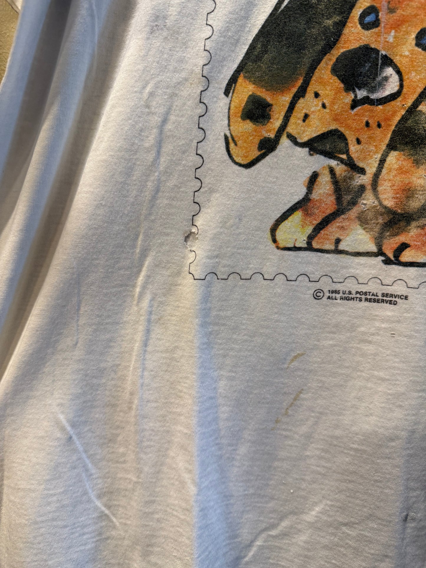 Vintage Love Dog Stamp T-Shirt- XL