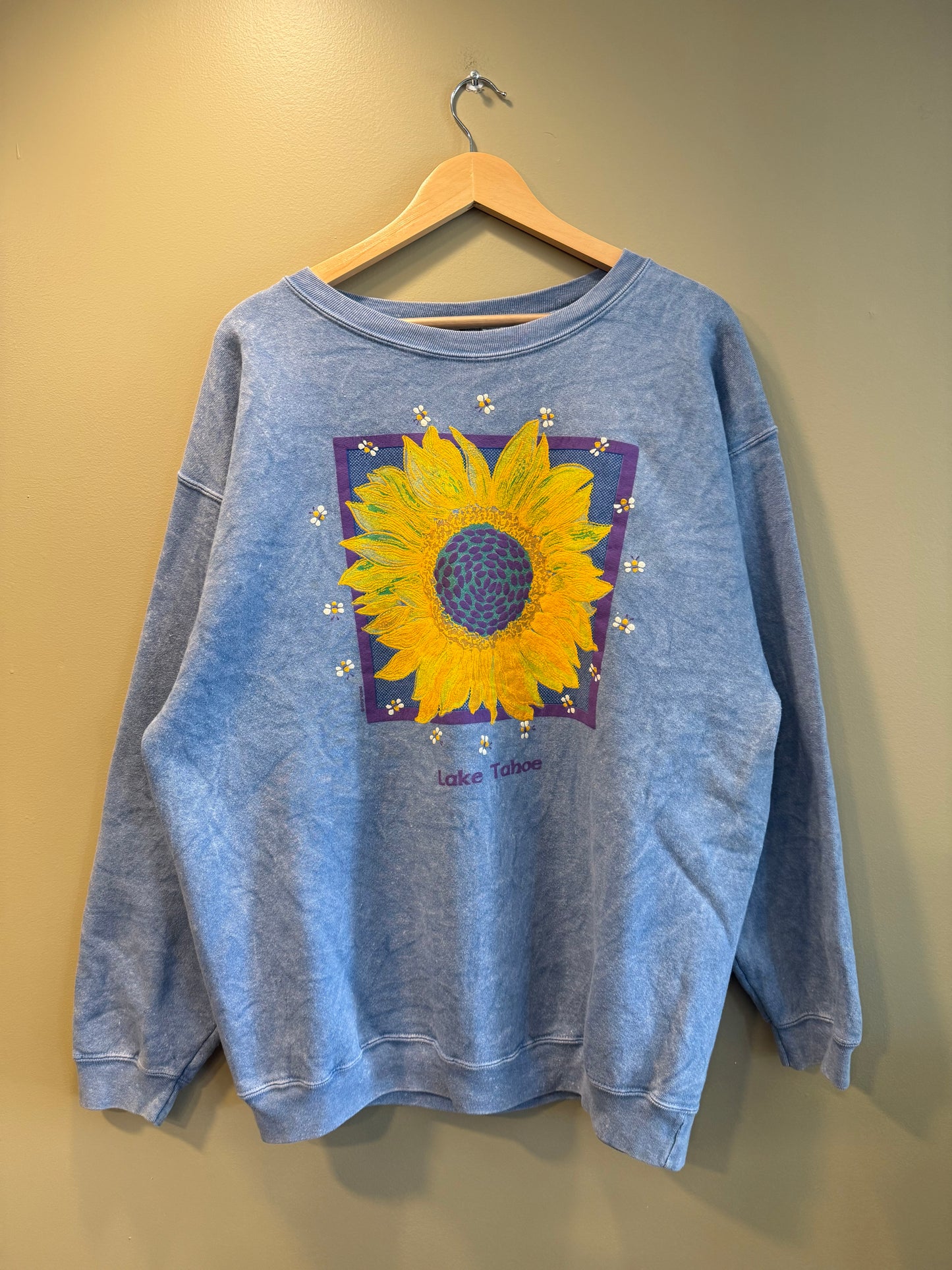 Vintage Lake Tahoe California Sunflower Crewneck Sweatshirt- XL