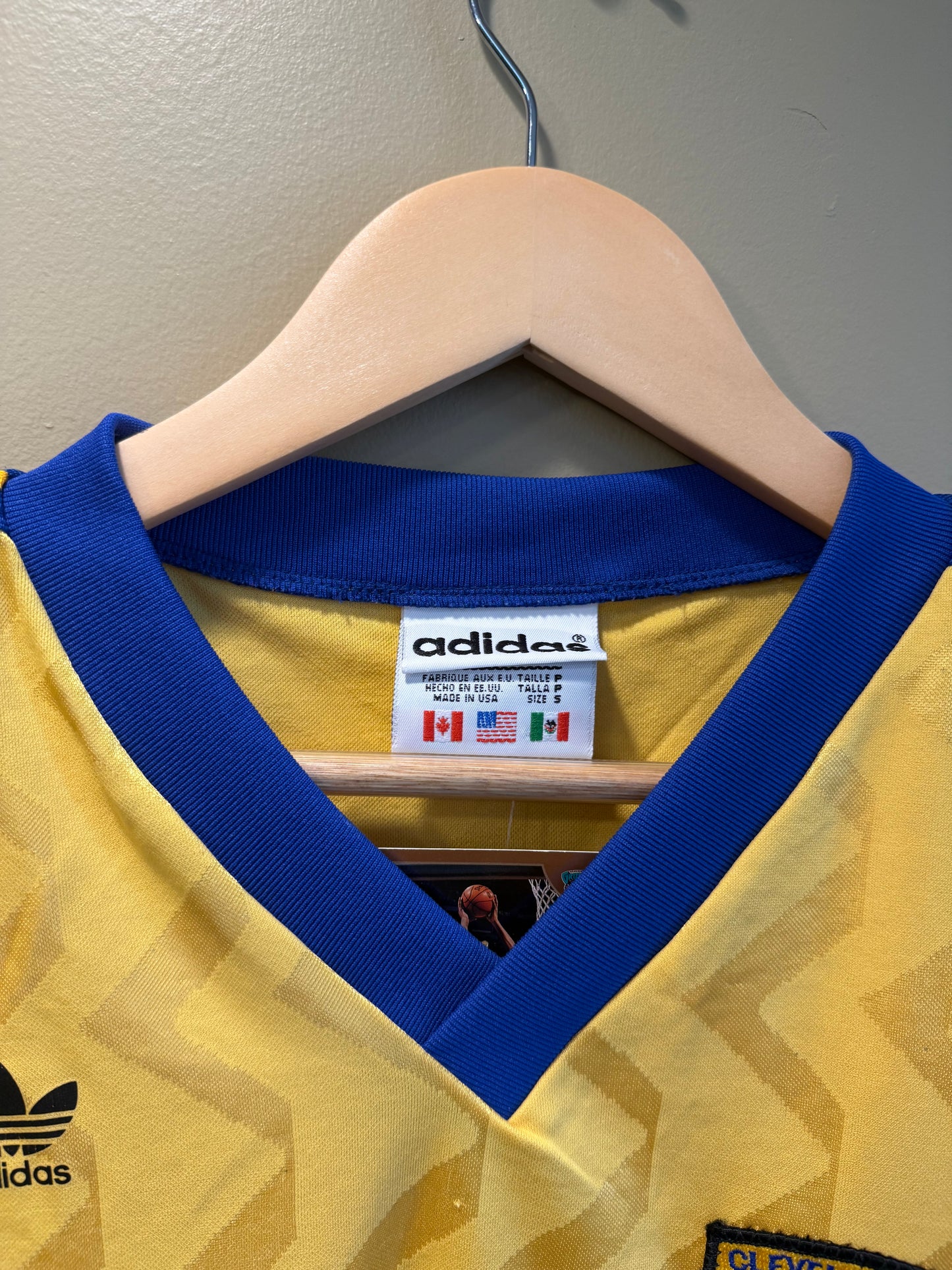 Vintage 80s Adidas Cleveland F.C. Yellow Soccer Jersey- S/M
