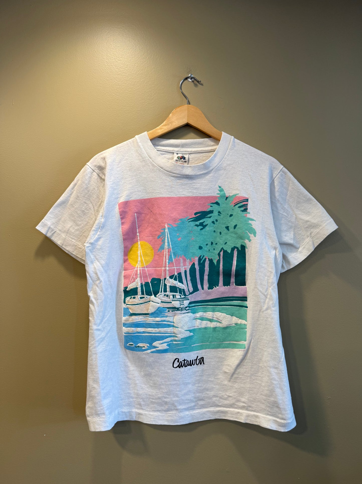 Vintage Catawba Island Art T-Shirt- M