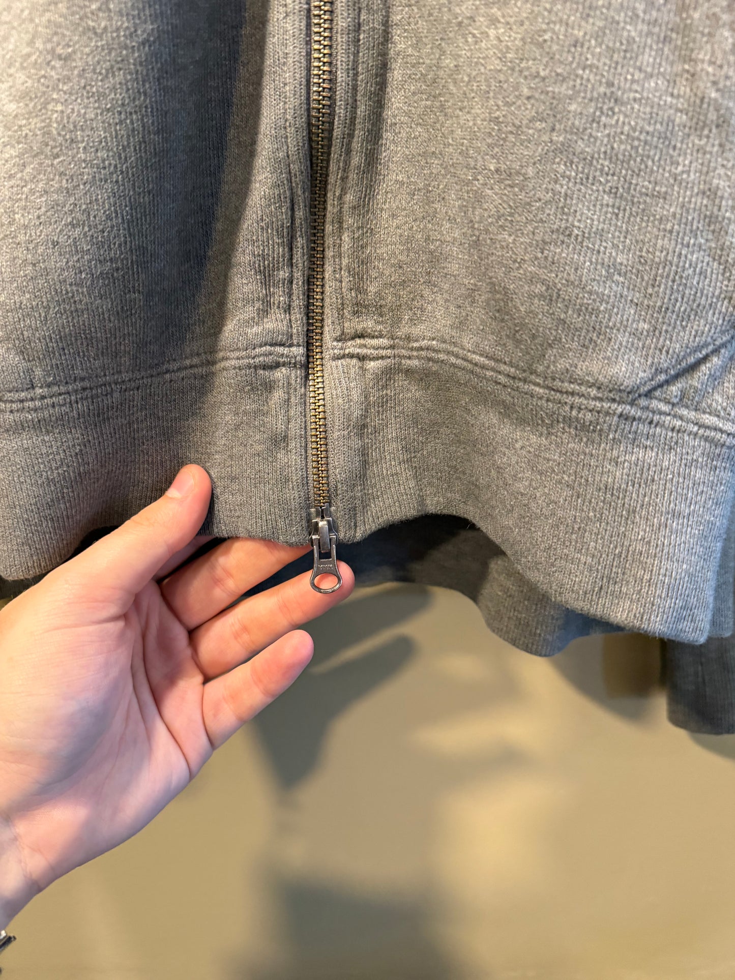 Vintage Polo Ralph Lauren Gray Knit Zip-Up Hoodie Sweatshirt- XL