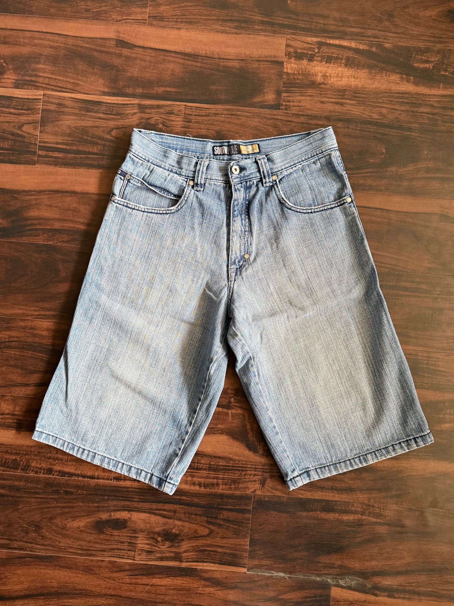 Vintage Y2K South Pole Baggy Light Wash Streetwear Denim Jean Shorts- 32