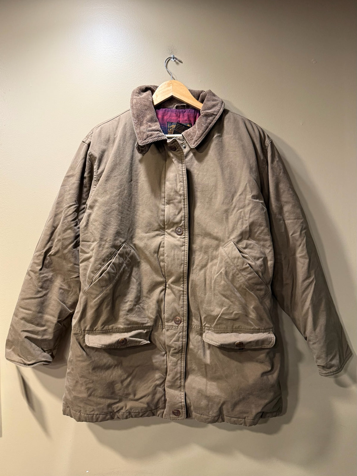 Vintage Eddie Bauer Brown Zip and Button Jacket Coat - L
