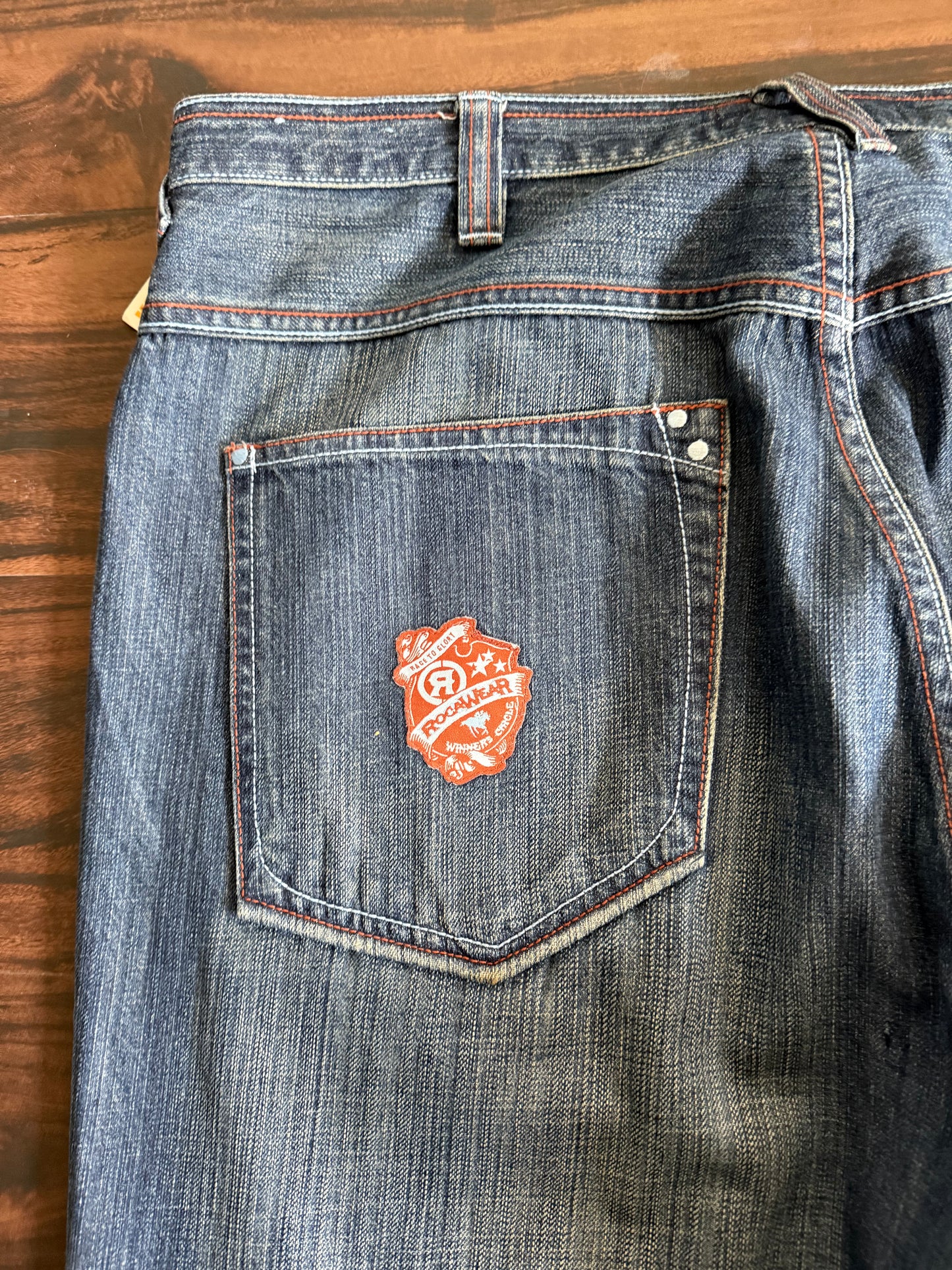 Vintage Y2K Rocawear Embroidered Streetwear Denim Jeans- 38x32