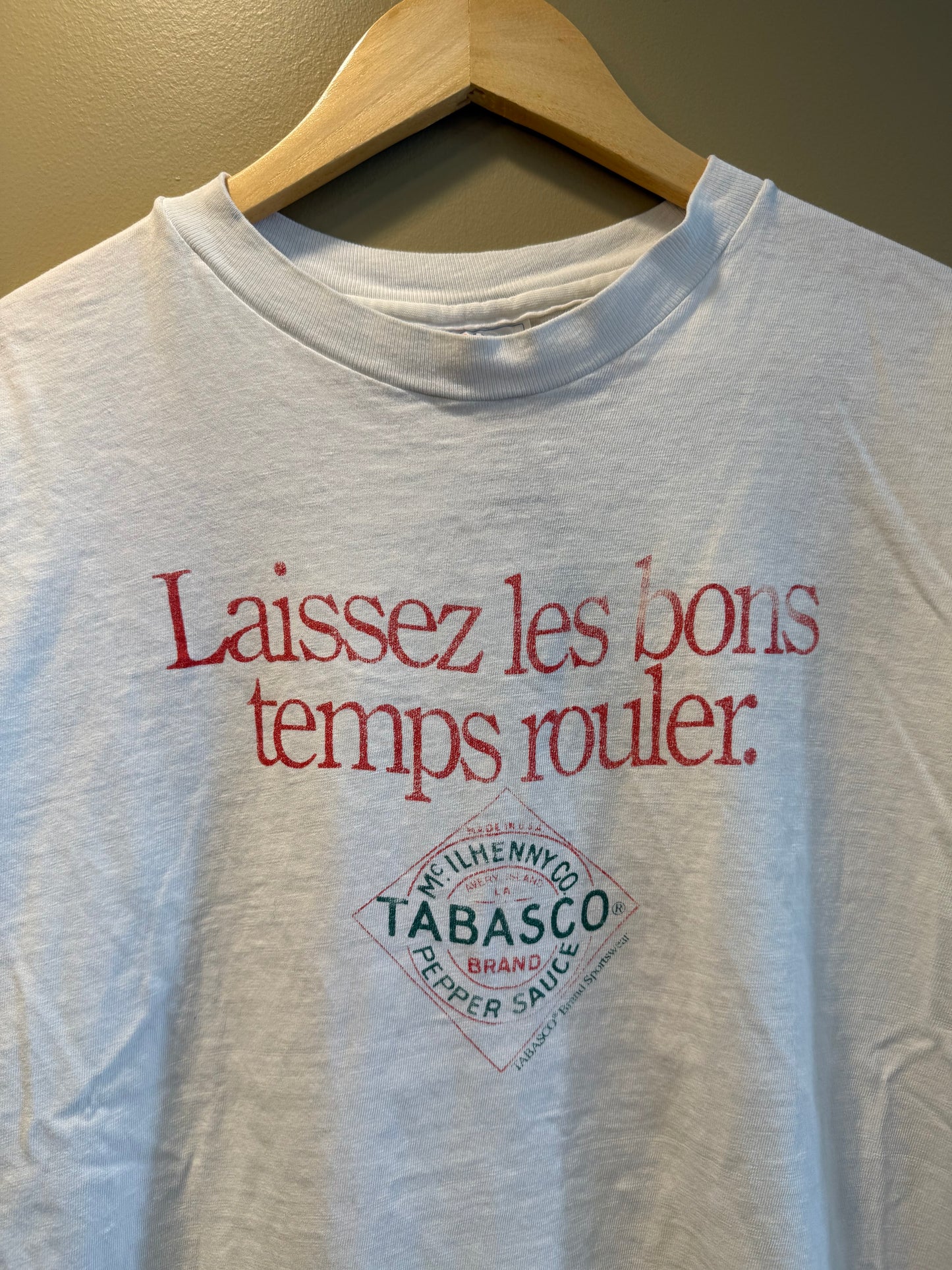 Vintage Tabasco Hot Sauce Louisiana French T-Shirt- L